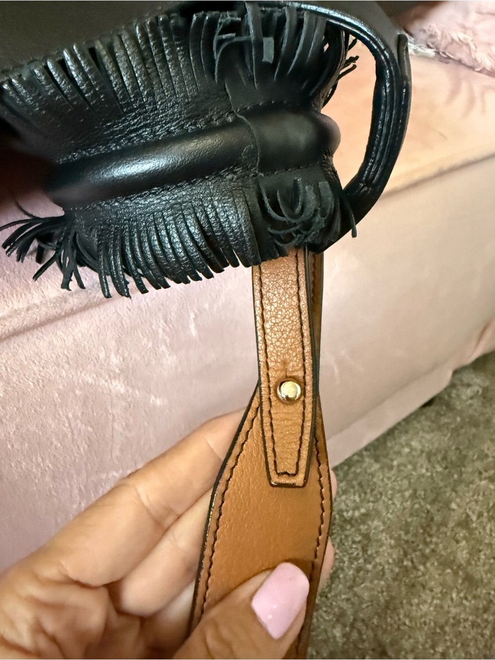 💯 Auth! Elena Ghisellini Colorblock Shoulder/Crossbody Cream Brown Black Leather - Picture 13 of 14